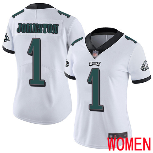 Women Philadelphia Eagles #1 Cameron Johnston White Vapor Untouchable NFL Jersey Limited Player
